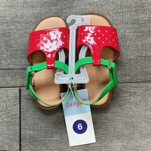 Cat & Jack Kids Red and Green Sandals